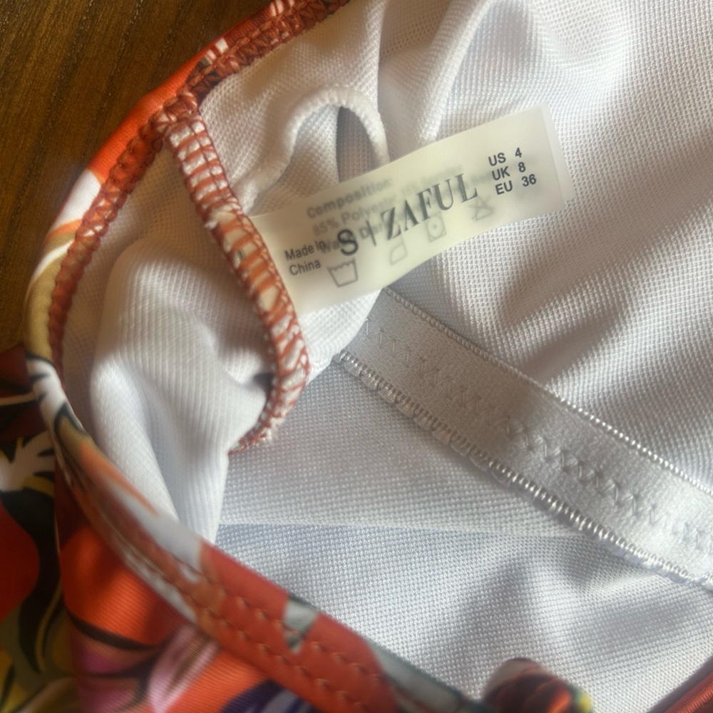Zaful Tropical Print Bikini Top small 4 - Picture 4 of 4
